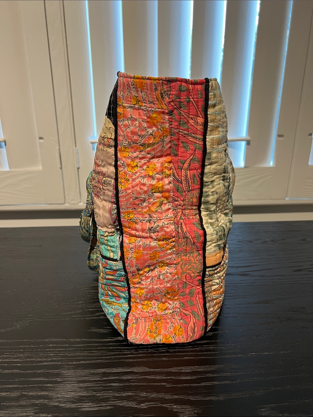 Karma Highway Tote in colorful and vibrant patchwork- Stunner! - Picture 3 of 8